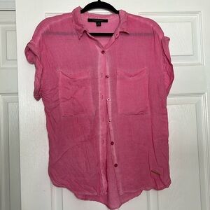 Marc New York pink button blouse